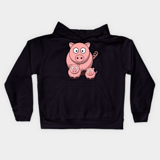 Mamma and Baby Pigs 4 Kids Hoodie